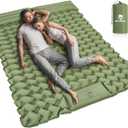Double Sleeping Pad for Camping  4 Thick Inflatable Camping Mattress 2 Person, Built-in Foot Pump & Pillow, Ultralight Self-Inflating Camping Mat for Tent, Hiking, Backpacking, Traveling (Olive Green Double)