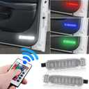 NDRUSH RGB LED Interior Door Panel Courtesy Light Door Light Assembly Compatible with Silverado/Sierra C/K 1500 2500 3500 Pickup Suburban Tahoe Avalanche Yukon Cadillac Escalade