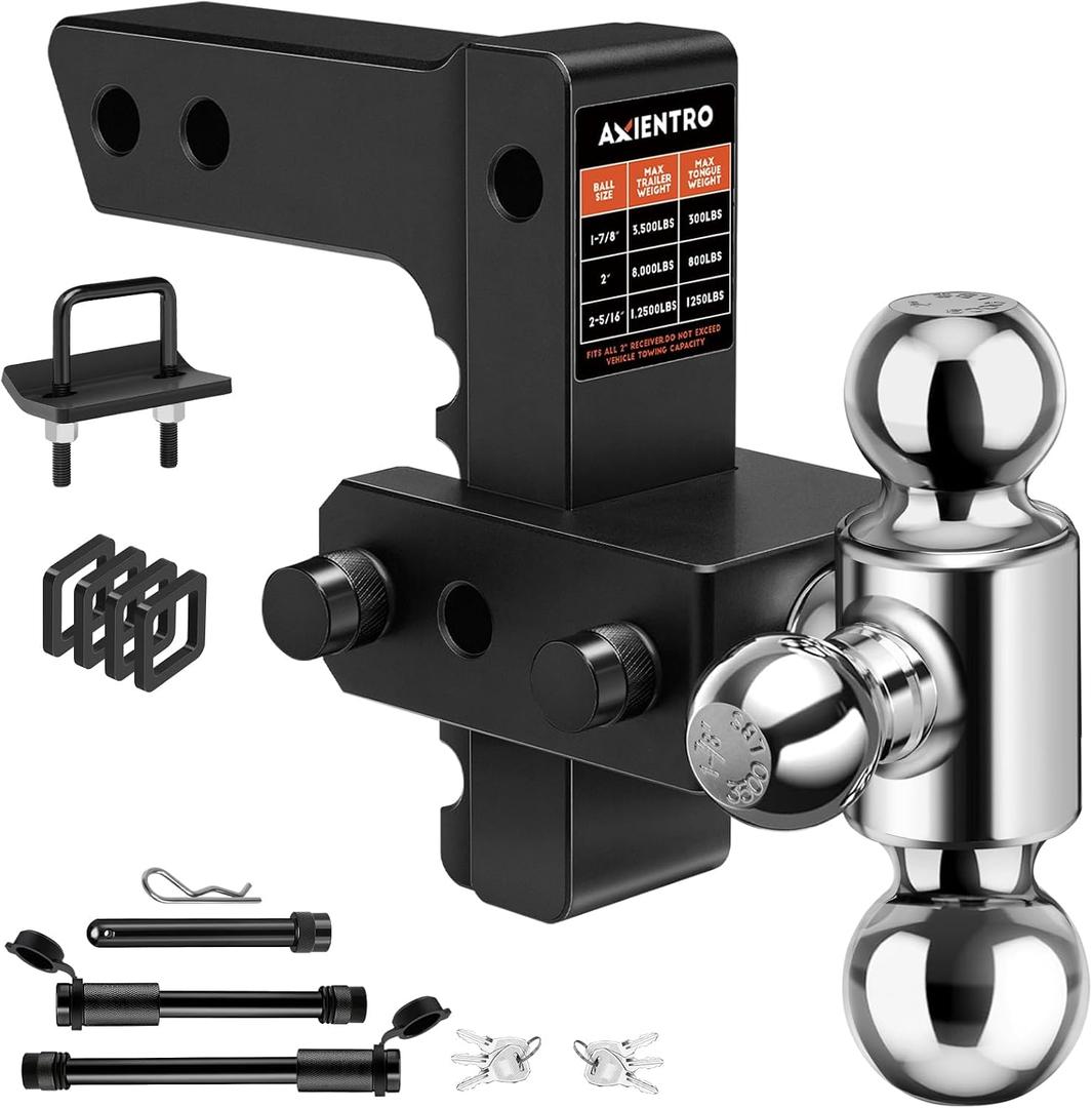 Adjustable Trailer Hitch with 1-7/8" & 2" & 2-5/16" Balls