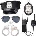 Beelittle Police Hat Handcuffs Walkie Talkies Badge Sunglass Costume Accessories
