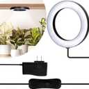 LED Grow Lights for Indoor Plants Full Spectrum 5000K, Upgraded Smart Home Ready 9.8 ft Cord, Plant Light Halo Small Grow Light (Black, 6.3 inch)