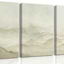 3D Textured Abstract Mountains Canvas Wall Art Set of3 Neutral Nature Scenery Painting Wall Decor Modern Minimalist Textured Mountains Poster Print Artwork for Office Living room Study Home Decoration