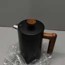 POLIVIAR French Press Coffee Maker, 34 Ounce Coffee Press with Real Wood Handle, Double Wall Insulation & Dual- Filter Screen, Food Grade Stainless Steel for Good Coffee and Tea (Vintage) (Black)