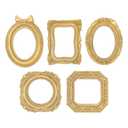 ERESGREAT Small Picture Frames, Mini Gold Frames, Vintage Gold Frames, Table Top Decor, Magnetic Picture Frames for Refrigerator, Vintage Frame Set, Christmas Decor (5Pcs, Golden)