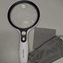 Large Magnifying Glass with 37 LED Light, 10X 20X 45X Handheld Illuminated Lighted Magnifier with 3 Light Modes for Seniors Reading, Inspection, Coins, Exploring Close Work