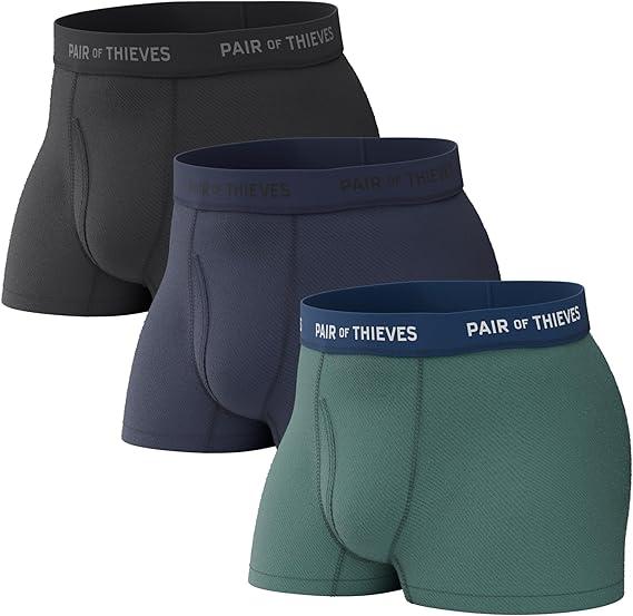Pair of Thieves 2 & 3 Pack Super Fit Mens Trunks Underwear, AMZ Exclusive (Large, Cor)