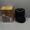 10" 4.10/3.50-4 Flat Free Solid Polyurethane Tire and Wheel with 5/8" Axle Borehole, 2.1" Offset Hub for Wheelbarrow,Hand Truck,Generators (4Pack Black)