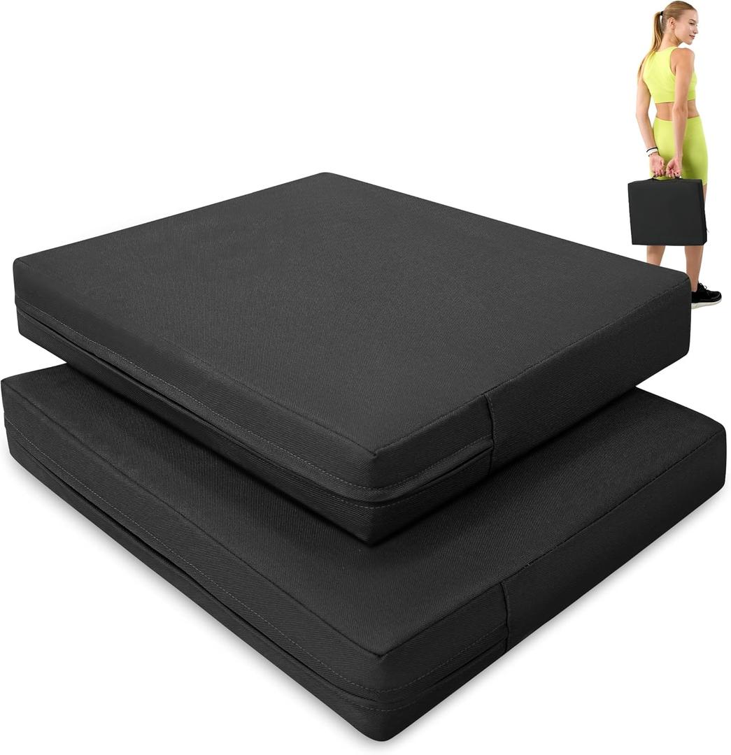 2 Pcs Stadium Seat Cushions Water-Repellent Bleacher Seat Cushions Indoor & Outdoor Seat Cushion for Bleachers Portable Stadium Cushion for Sports Events, Office Chairs, Beaches (Black)