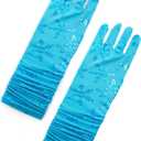 Little Adventures Elbow Length Child Princess Gloves - Machine Washable Costume Accessory (Blue)