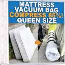 Mattress Vacuum Bag for Moving, Vacuum Seal Mattress Bag for Memory Foam or Inner Spring Mattresses, Compression and Storage for Returns, Leakproof Valve and Double Zip Seal (Queen/Full/Full-XL)