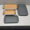 4Piece Deep Glass Baking Dish Set with Plastic lids, Rectangular Glass Bakeware Set with Lids, Baking Pans for Lasagna, Leftovers, Cooking, Kitchen, Freezer to Oven and Dishwasher, Gray