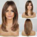 HAIRCUBE Layered Wigs for Women Synthetic Wig (Brown)