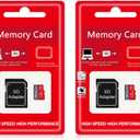 2 Pack 128GB TF Card with SD Adapter, Ultra High Speed SD Card TF Memory Card