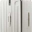 Hanke Multifunctional 26 Inch Checked Luggage Hard Shell Suitcases with Wheels Travel Trunk Style Luggage Large Rolling Suitcase for Women Men(Ivory White)