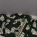 SHEWIN Women's Casual V Neck Floral Print Chiffon Blouses 3/4 Sleeve Boho Summer Tops Shirts (Medium, Dark Green)