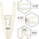 Tinfol Ivory Velvet Hanger Clips, 24 Pack Pants Velvet Clips, Large Opening Clip Clothes Pin, Strong Finger Flocked Clip Perfect for Slim-line Clothes Hangers