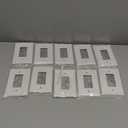 BESTTEN 10 Pack 1-Gang Oversize Decor Wall Plate, Jumbo Unbreakable Polycarbonate Decorator Receptacle Outlet Cover and Oversized Switch Plate, White, ETL listed