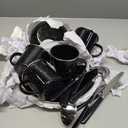 Stansport 24-Piece Enamel Camping Tableware Set (Black)