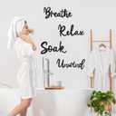 4 Pcs Bathroom Decor Wooden Bathroom Wall Sign Black Bath room Decor Relax Unwind Soak Breathe Wall Art Fresh Hollow Sign for Washing Room Laundry Room Toilet (Cosy)