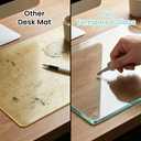 Tempered Glass Desk Pad 32" x 20" - Clear Non-Slip Office Desk Mat for Keyboard & Monitor, Easy to Clean Glass Writing Pad for Home & Work