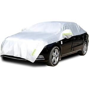 Half Car Cover with Cotton All Weather Car Body Cover Sunshade Cover Snow Cover Waterproof Snowproof Universal (Fit Sedan Length 176'' to 194'')