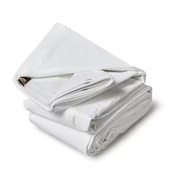 12 ft. x 20 ft. White Heavy Duty Polyethylene Tarp, Waterproof, UV Resistant, Rip and Tear Proof