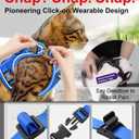 Cat Harness and Leash for Walking Escape Proof Soft Adjustable Cat Leash Breathable Comfortable Vest Easy to Wear Kitten Harness for Outdoor Travel (Blue, M (13-18lb))
