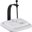 White Marble Napkin Holder - Decorative Square Paper Napkin & Towel Holder for Kitchen, Restaurant, Bathroom - Durable Resin Table Organizer - Stylish Home Gift (7 x 7 IN)