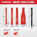Goldblatt Diamond Drill Bits, 5 Pcs Set 1/4"", 5/16"", 3/8"", 3/4"" Drill Holesaw and 6mm Carbide Drill with Quick Fit Hex Shank for Ceramic Porcelain Tile Marble Granite (not for Wood), G02643