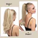 Clip in Ponytail Extension Dirty Blonde 18 Inch Pony Tails Hair Extensions for Women Long Straight Curly Tail Ponytail Hair piece Synthetic Fake Versatile Pony