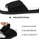 SHIBEVER Women's Slippers Fuzzy Open Toe Slip On Indoor House Shoes Comfy Bedroom Women Slippers (7.5-8, 71 Black)