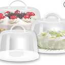 3 Pack Round Cake Carrier Set, 12/8/6 inch Portable Cake Transport Container with Lid And Handle, Cake Holder With Cover Storage Container For Bundt Cakes Cupcakes & Desserts