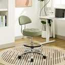FIRAVOE Rolling Stool Adjustable Height 20"-27" Lash Chairs for Eyelash Tech, Hair Cutting Chair for Stylist (Green)