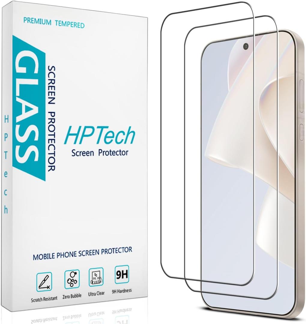 HPTech (2 Pack) Screen Protector for OnePlus 15 Tempered Glass, 9H Hardness, Anti Scratch, Bubble Free, Case Friendly (OnePlus 15 6.78-inch)