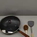 Carbon Steel Wok 13-Inch Wok Pan with Glass Cover Silicone Spatula, Non-Stick Surface Woks & Stir-Fry Pans Pre-Seasoned Chinese Wok Pan for Induction, Electric, Gas Stoves Cooking