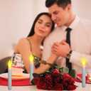 Macarrie 108 Pieces Flameless LED Taper Candles Battery Operated Candles, Flickering Light Electric Handheld Candlesticks, Halloween Christmas Church Party Weddings Decoration(White)