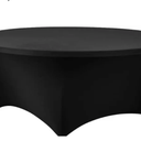 Case Stretch Spandex Table Covers (Black, 60 Inch Round)