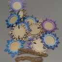 16 Pcs Christmas Photo Frame Ornaments Wooden Nutcrackers Santa Snowman Snowflake Picture Frame Tree Decoration DIY Photo Keepsakes for Xmas Party Decorations Winter Holiday Gift (Snowflake)