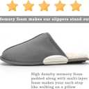 Men's Scuff Slippers with Memory Foam, Faux Suede Open Back House Slip-ons, Non-slip Indoor/Outdoor Soles, Unique Gifts, Sizes 8-15 (12-13, Grey)