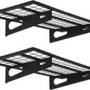 2-Pack 1.5x3FT Garage Shelving 17.7-inch-by-35.8-inch Wall Shelf Garage Storage Rack Wall Mounted Floating Shelves, Black