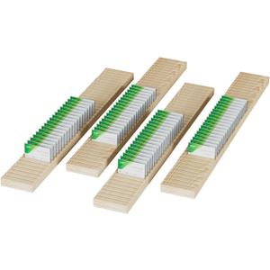 8 Pcs Wooden Name Badge Holders & Card Organizer - ID Badge Display Tray with Note Card Slot, Office Desk Decor & Table Name Sign Holders for Business