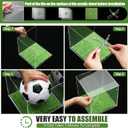 Novabright Soccer Ball Display Case Transparent Acrylic Full Size Soccer Ball Display Holder with Grass Turf Self Assembly Acrylic Case Protection Dustproof Showcase