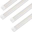 XLNYUUI Led Shop Lights, 4FT LED Light 50W 6500K 7000LM Daylight,Led Garage Light,Linkable Clear Cover Integrated V-Shape for Garage Warehouse Workbench Workshop(4-Pack)