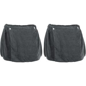 VOCOSTE 2 Pcs Men's Bath Wrap Towel, Body Wrap for Shower Spa, Adjustable Robes, 30x140cm Gray
