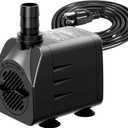 400GPH Submersible Water Pump(1500L/H,25W),Ultra Quiet Fountain Pump with 6.5ft High Lift, Pond Pump for Fish Tank, Pond, Aquarium, Statuary, Hydroponics.