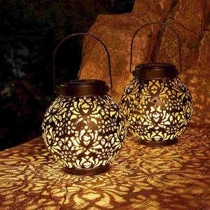 Set of 1 Solar Lantern Outdoor Hanging Decorative Lights for Garden Patio Porch Decorations. (Black)