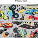 Racing Car Wall Stickers Roads Transportation Vehicle Wall Decals Peel and Stick Kids Boys Bedroom Nursery Wall Decor