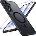 BESINPO for Samsung S25 Plus Case [S25+], Magnetic for Galaxy S25 Plus Case with Screen Protector, Wireless Charging for S25+ Case, Shockproof Slim S25 Plus Phone Cover for Magsafe, Translucent Black