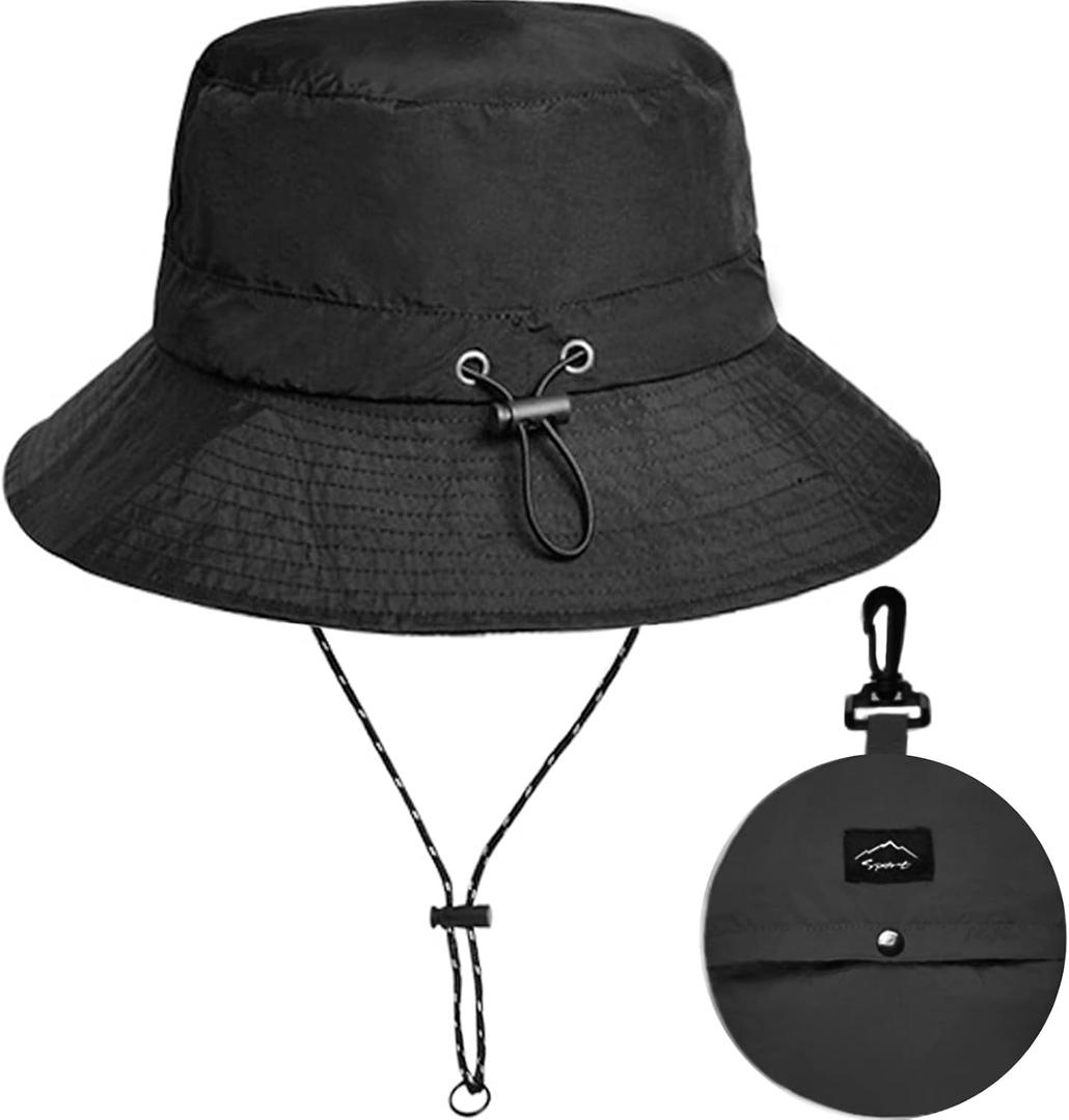 Waterproof Bucket Hat for Women and Men - UV Protection Beach Sun Hat Fishing Safari Boonie Hat Rain Hat Adjustable Packable (One Size)