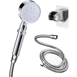 High Pressure Shower Head with Hose,Handheld Shower Heads with Holder NO Drilling Wall Mount,Showerhead for RV/Campers having on/off SwitchHaving a pause button High Pressure Shower Head with Hose,Handheld Shower Heads with Holder NO Drilling Wall Mount,Showerhead for RV/Campers having on/off SwitchHaving a pause button